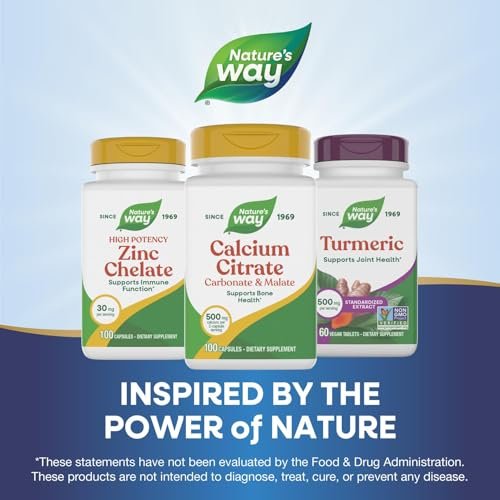 Nature's Way Calcium Citrate Carbonate & Malate, 500 mg per Serving, Bones & Muscles, 100 Capsules - görsel 14