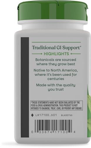 Nature's Way Slippery Elm Bark Capsules, Traditional Digestive Support to Soothe Gastrointestinal Tract*, 1,600 mg per 4-Capsule Serving for Traditional GI Support*, Vegan, 100 Capsules - görsel 18
