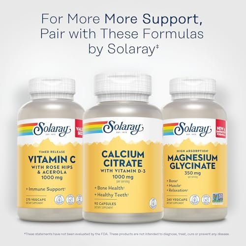 Solaray Calcium Citrate with Vitamin D3 1000mg - Bone Strength and Healthy Teeth Support - Gentle Digestion Formula - Lab Verified, 60-Day Guarantee - 15 Servings, 90 Capsules - görsel 12