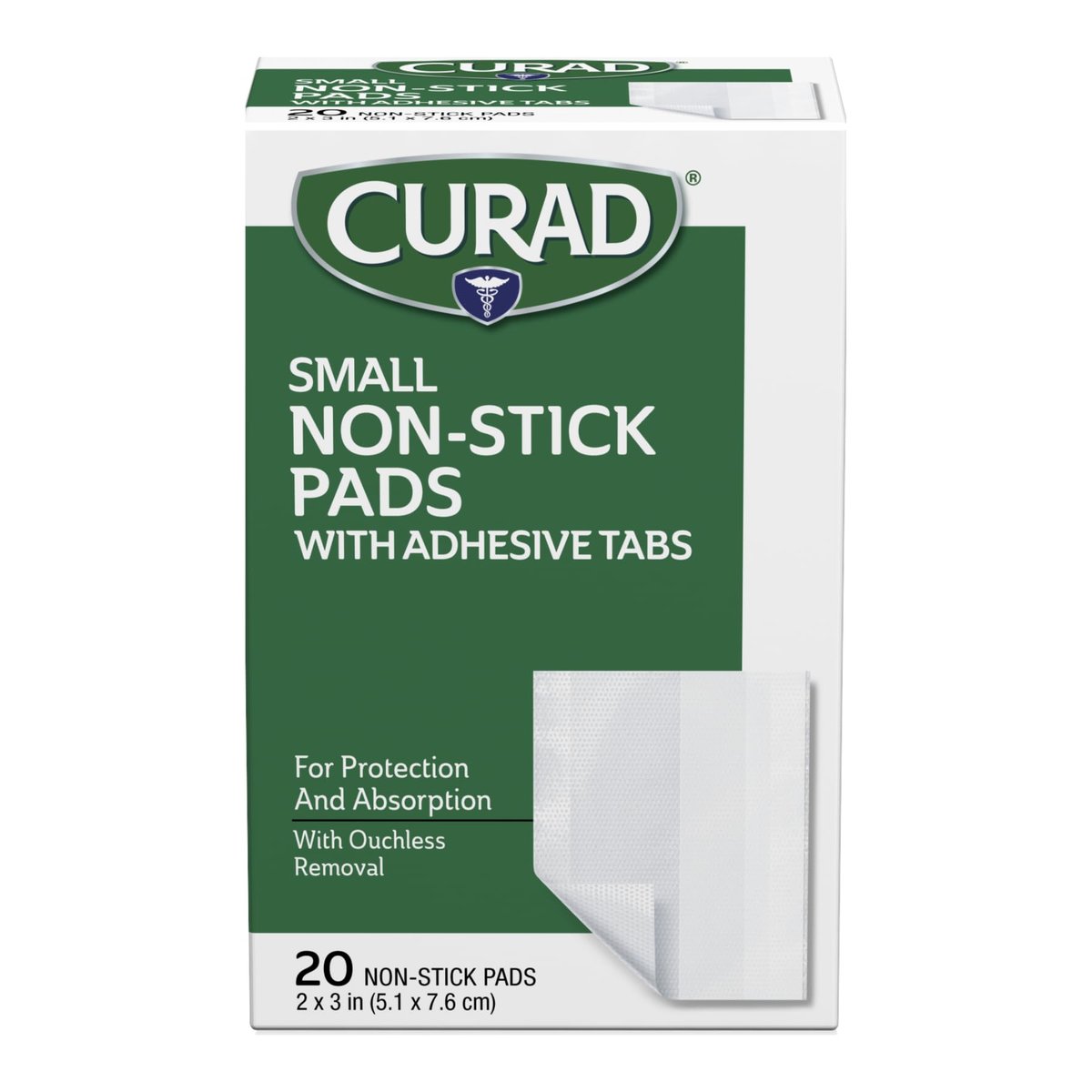Curad Small Non-Stick Pads With Adhesive Tabs 2 Inches X 3 Inches 20 Each - görsel 2