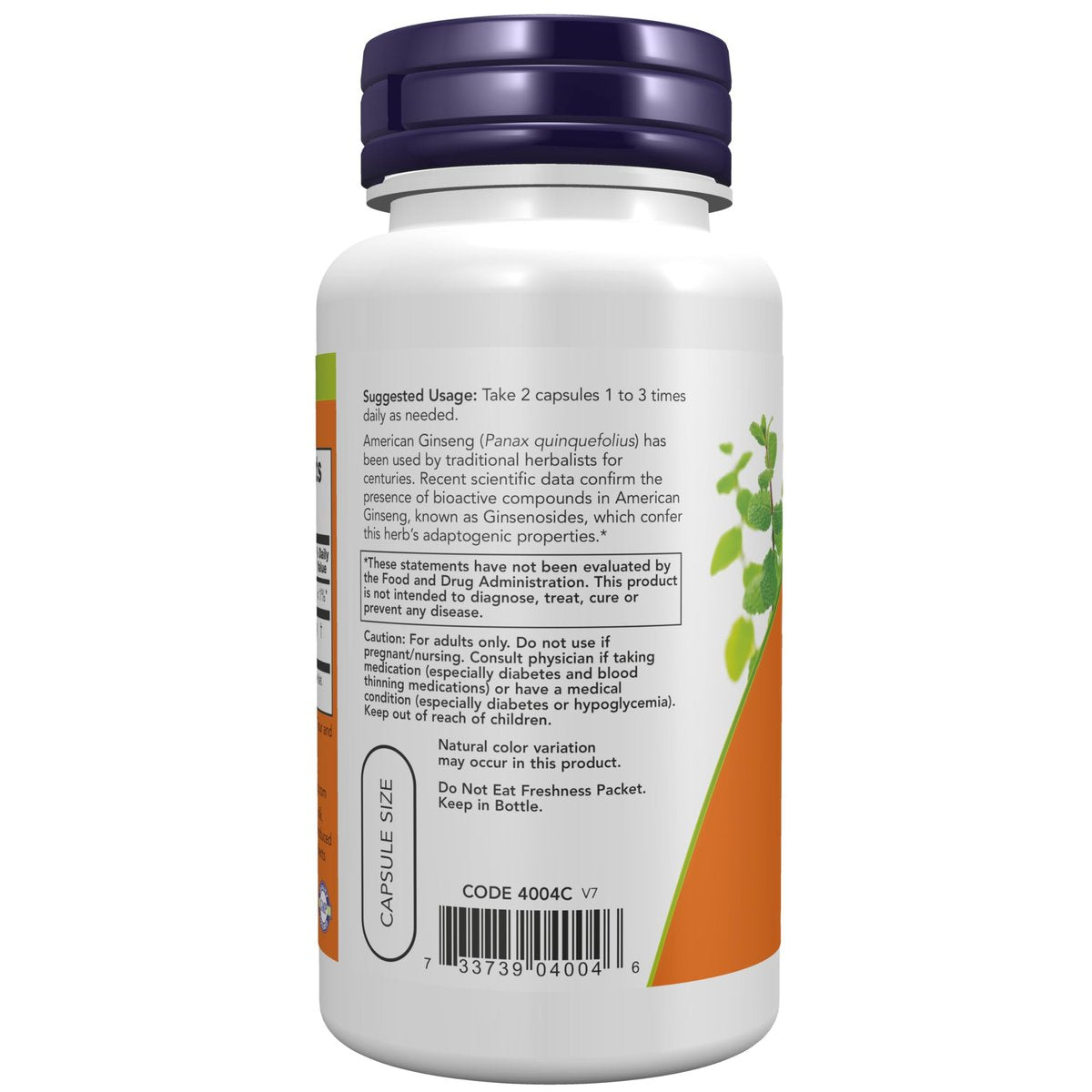 NOW American Ginseng, 100 Capsules (Pack of 2) - görsel 6