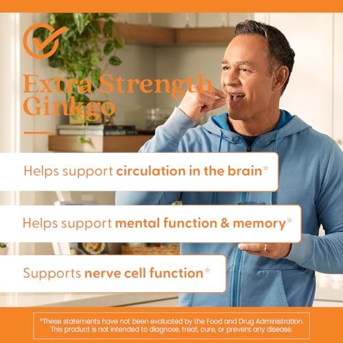 Doctor's Best Extra Strength Ginkgo Biloba Capsules 120 mg - Brain Supplement for Memory and Focus Support, Herbal Cognitive Health Support - 120 Count - görsel 8