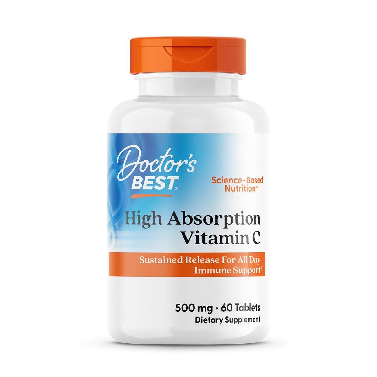 Doctor's Best High Absorption Vitamin C 500mg with Bioflavonoids - Vegan VIT C Supplement for Women & Men, PureWay-C Ascorbic Acid, Immune Health Support, Sustained Release, Gluten Free - 60 Tablets - görsel 2