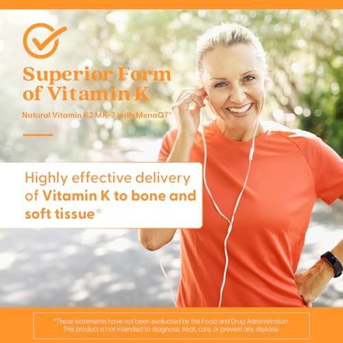Doctor's Best Natural Vitamin K2 MK7 Supplement for Men & Women - Bone Health Support, 45 mcg Vitamin K-2 MK-7 Capsules with MenaQ7, Calcium Support, Non GMO, Vegan - 60 Veg Caps - görsel 12