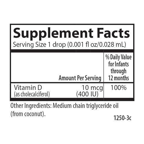 Carlson Baby's Super Daily D3 - Vitamin D Drops for Infants & Toddlers, 400 IU per Drop, 1-Year Supply, Unflavored, 365 Drops - görsel 18