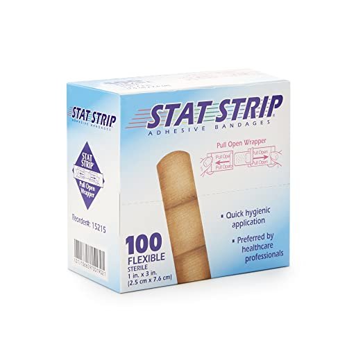STAT Strip Adhesive Bandages 100 Flexible Latex Free 1x3 inch - görsel 6