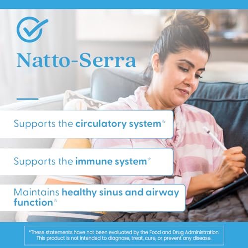 Doctor's Best Natto Serra for Men & Women - Nattokinase and Serrapeptase Enzyme Supplement, Caps for Circulatory & Immune Health Support, Optimal Digestive Absorption, Non GMO, Vegan - 90 Veg Capsules - görsel 6