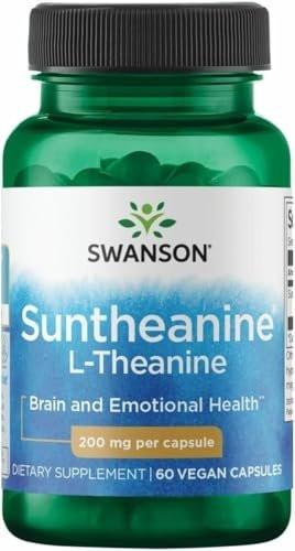 Swanson Double Potency Suntheanine L-Theanine Calm and Focus Supplement for Stress-Prone Professionals Seeking Balanced Wellbeing - 200 mg (60 Veggie Capsules) - görsel 2