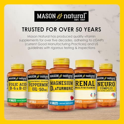MASON NATURAL Magnesium & Vitamin D3 with Turmeric, 60 Day Supply Dietary Supplement with 500 mg Magnesium, 3000 IU Vitamin D3, and 150 mg Turmeric - görsel 14