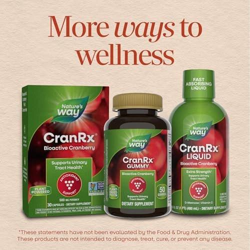Nature's Way CranRx Cranberry Gummies, Urinary Tract Health and Antioxidant Support,* with Vitamin C, D-Mannose, Bioactive Cranberry Fruit Dietary Supplement, Berry Flavor, 60 Gummies - görsel 14