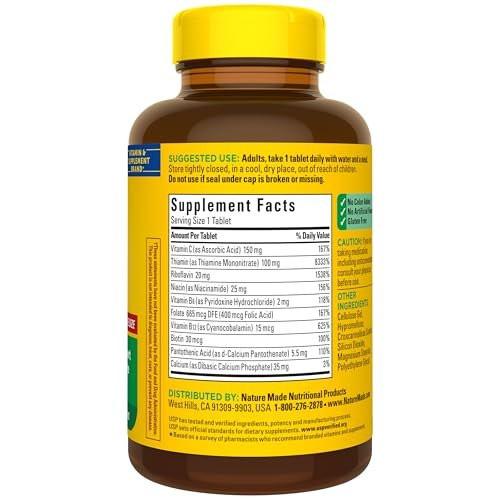 Nature Made Super B Complex with Vitamin C & Folic Acid, B Complex Vitamins for Women and Men, Dietary Supplement for Immune Support, 140 Tablets, 140 Day Supply - görsel 3