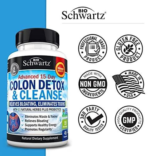 Colon Cleanser and Detox for Digestive Support - 15 Day Fast-Acting Extra Strength Cleanse with Probiotic Fiber, Psyllium Husk and Noni for Constipation Relief and Bloating Support, Non-GMO, 45 Count - görsel 3