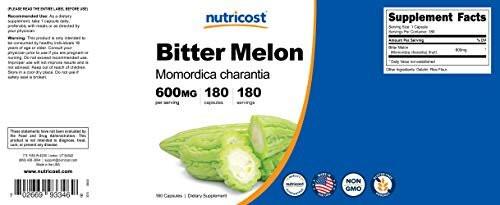 Nutricost Bitter Melon Extract 180 Capsules for 180 Servings Per Bottle - Momordica Charantia, Vegan, Gluten Free and GMO Free - görsel 12