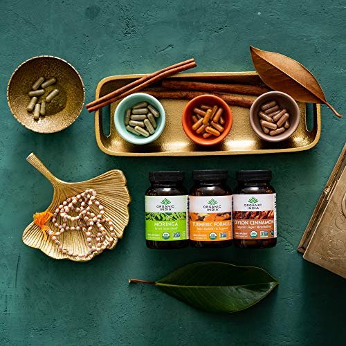 ORGANIC INDIA Ceylon Cinnamon Herbal Supplement - Vegan, Gluten-Free, Kosher, USDA Certified Organic, Non-GMO - 90 Capsules - görsel 18