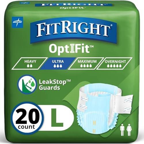 FitRight Adult Incontinence Briefs with Tabs, Ultra Absorbent, Medium (32" to 44"), 20 Count - görsel 12