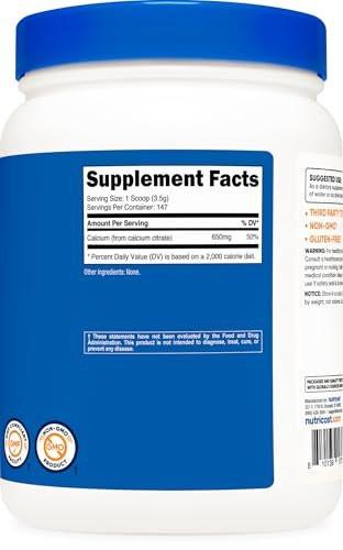 Nutricost Calcium Citrate Powder (500 Grams) - Pure Calcium Citrate, No Fillers, Gluten Free - görsel 10