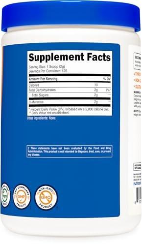 Nutricost D-Mannose Powder 250 Grams - Non-GMO and Gluten Free - görsel 10