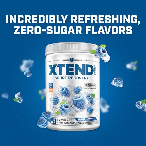 XTEND Sport BCAA Powder Blue Raspberry Ice - Electrolyte Powder for Recovery & Hydration with Amino Acids - 30 Servings - görsel 12