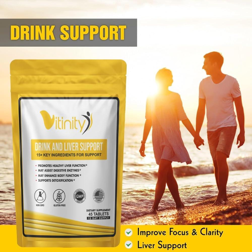 VITINITY Anti Alcohol Drink Support Supplement - Craving Support, Liver Health, Reduce Alcohol Intake Formula - Kudzu, Milk Thistle, Holy Basil, NAC Natural Detoxify, Gradual Reduction, Nutrient Replenisher - 15 Days - görsel 15