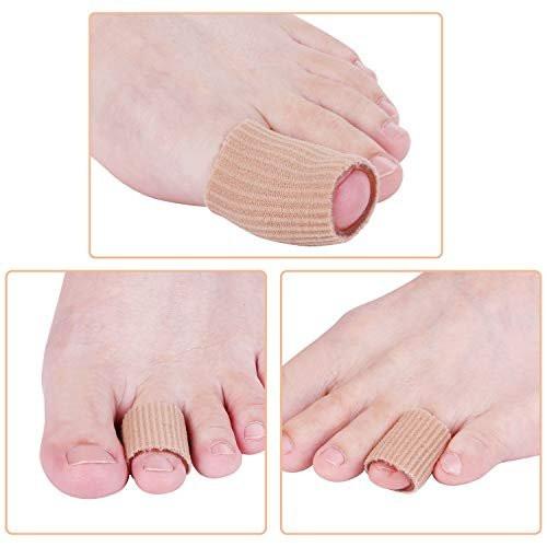 Hestya Open Gel Finger Toe Tubes 6 Pcs Fabric Gel Lined Cushion Sleeve Protector for Bunion Hammer Toe Callus Corn Blister Friction - görsel 14