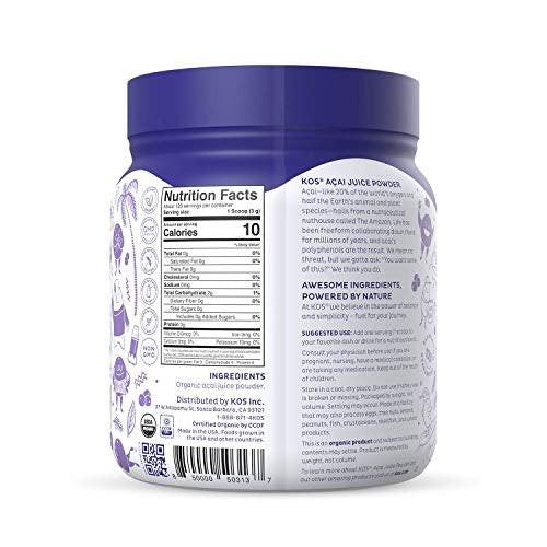 KOS Organic Acai Juice Powder - USDA – Antioxidant-Rich: Acai berries are known for their high antioxidant – Image 9