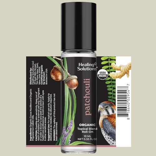 Healing Solutions (2 Pack) USDA Certified Organic Patchouli Essential Oil Roll On Set, Patchouli Body & Skin Roller Perfume for Adults - görsel 14