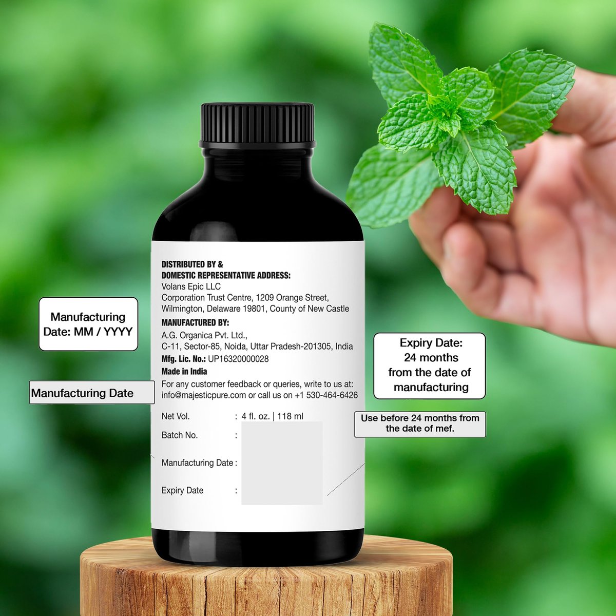 Majestic Pure Peppermint Essential Oil - 100% Pure and Natural - 4 Fl Oz (Pack of 2) with Glass Dropper - görsel 15