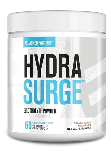 Jacked Factory HYDRASURGE Electrolyte Powder - Hydration Supplement with Key Minerals, Himalayan Sea Salt, Coconut Water - Keto Friendly, Sugar Free, Naturally Sweetened - 60 Servings, Orange Mango - görsel 16