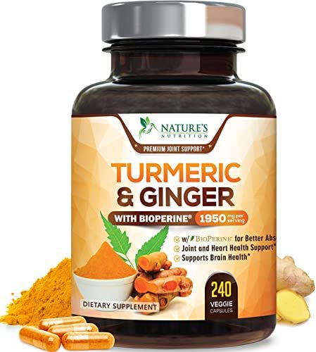 Turmeric Curcumin Supplement - 95% Curcuminoids with Organic Turmeric & Ginger, BioPerine Black Pepper Extract for Best Absorption, Natural Vegan Joint Support, Non-GMO, Bottled in USA - 240 Capsules - görsel 18