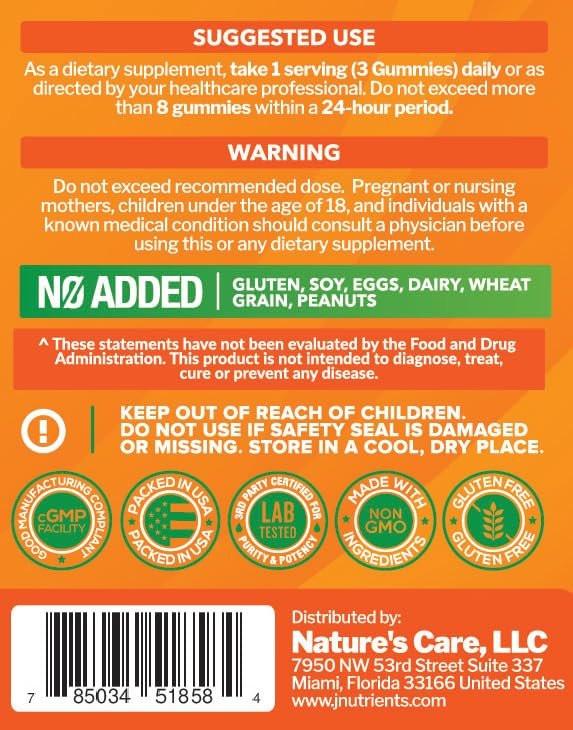 Vitamin C Gummies 1000mg – Chewable Multivitamin for Adults & Kids with Zinc for Immune & Collagen Support – Maximum Strength, Natural Orange Flavor – Gluten Free, Non-GMO, Vegetarian – 60 Gummies - görsel 13