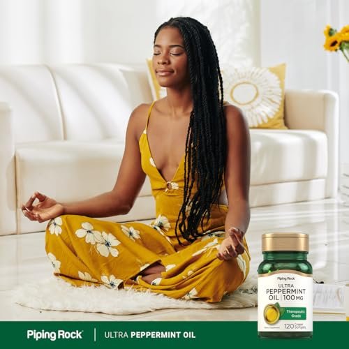 Piping Rock Peppermint Oil Softgel Capsules | 100mg | 120 Pills | Therapeutic Grade Extract | Non-GMO, Gluten Free Supplement - görsel 12