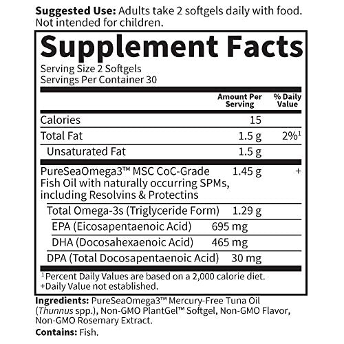 Garden of Life Dr. Formulated Advanced Omega Fish Oil - Lemon, 1,290mg EPA, DHA + DPA in Triglyceride Form, Single Source Omega 3 Supplement for Ultimate Brain & Heart Health, Non-GMO, 60 Softgels - görsel 12