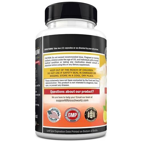 BioSchwartz Vitamin C Complex Supplement - Vitamin C 1000mg Capsules with Rose HIPS Zinc and Citrus Bioflavonoids for Immune Health, Cellular Energy, Collagen Production, 120 Count (60 Day Supply) - görsel 15