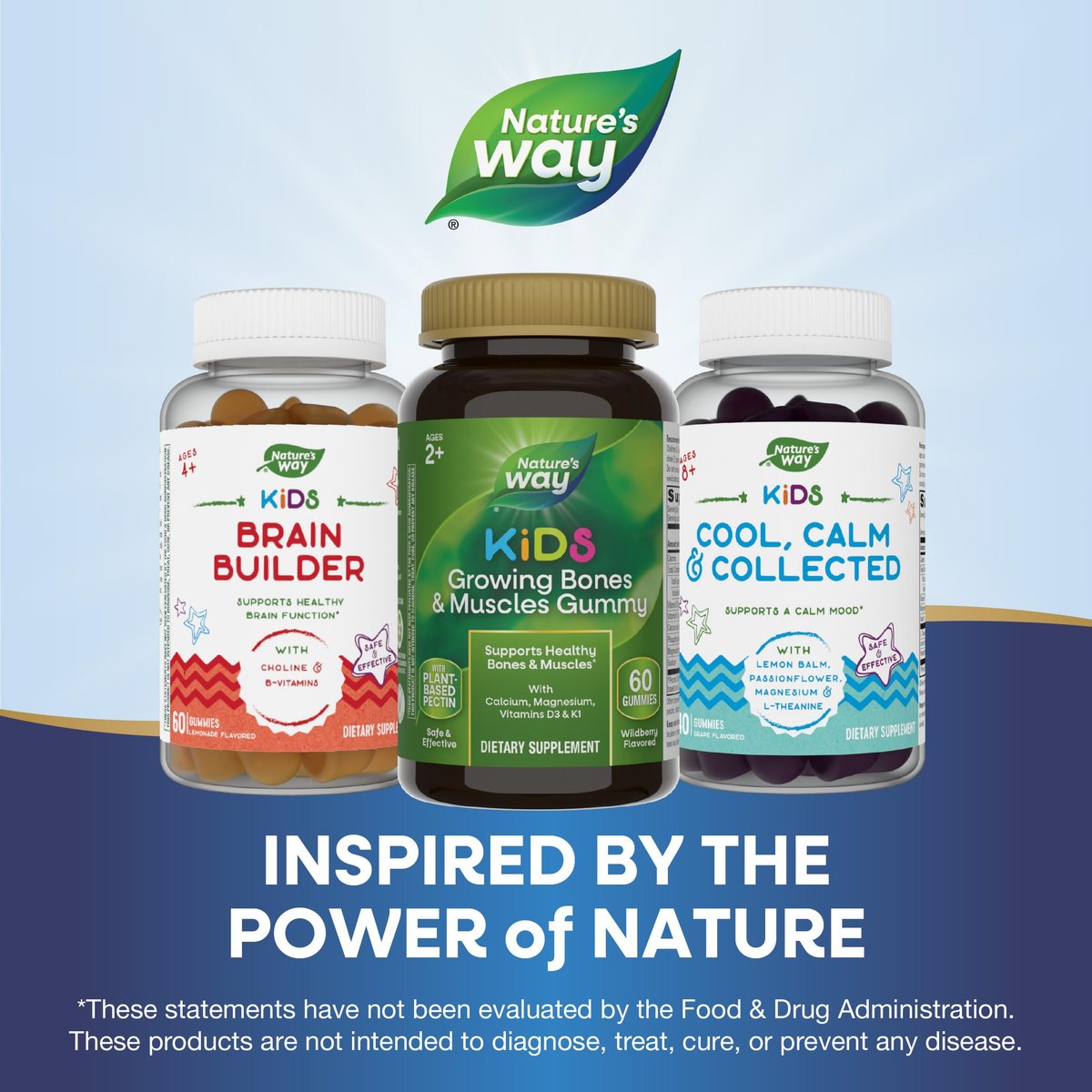 Nature's Way Kids Growing Bones & Muscles Gummy, Supports Healthy Bones & Muscles*, Calcium, Magnesium, Vitamins D3 & K1, Ages 2+, Wildberry, 60 Gummies - görsel 12