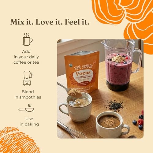 Four Sigmatic Focus Blend | Organic Lion's – Size: 60 Ounce (Pack of 1) — note: this is a 2.5g serving size; – Image 10