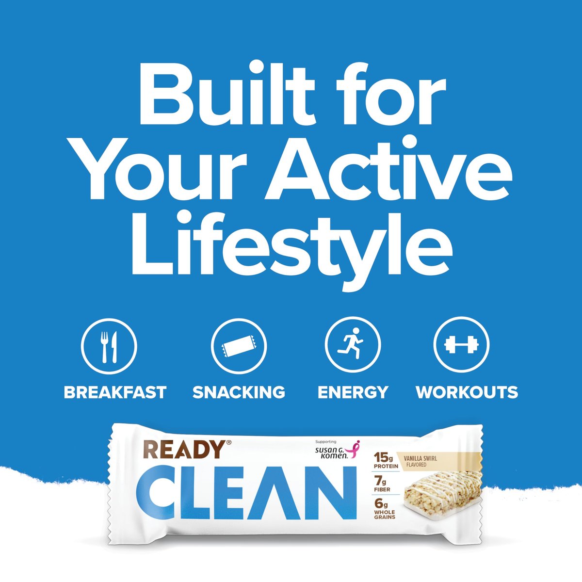 Ready® Protein Bars – High-Protein Snack with 15g Whey Protein, With Flaxseeds and Omega-3s for Sustained Energy, Supports Lean Muscle and Recovery – Vanilla Swirl, 12 Pack - görsel 16