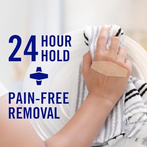 Nexcare Duo Bandages, Painless Removal, Strong Adhesive Bandages Stay on for 24 Hours, Flexible Fabric Construction - 40 Pack Assorted Sizes - görsel 16
