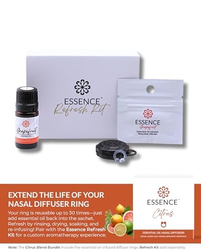Essence Nasal Diffuser Citrus Bundle – Essential Oil Silicone Nose Rings for Mood, Energy & Positivity – Wearable Aromatherapy Pack with Lemon, Orange, Grapefruit & Bergamot - görsel 14