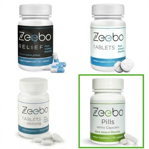 Zeebo - White Capsules Placebo Pills, No-Logo, Inert, Size-2, 75 Vegan Capsules, Lactose-Free, Sugar-Free, No Artificial Colors for Kids, Adults, Seniors - görsel 6