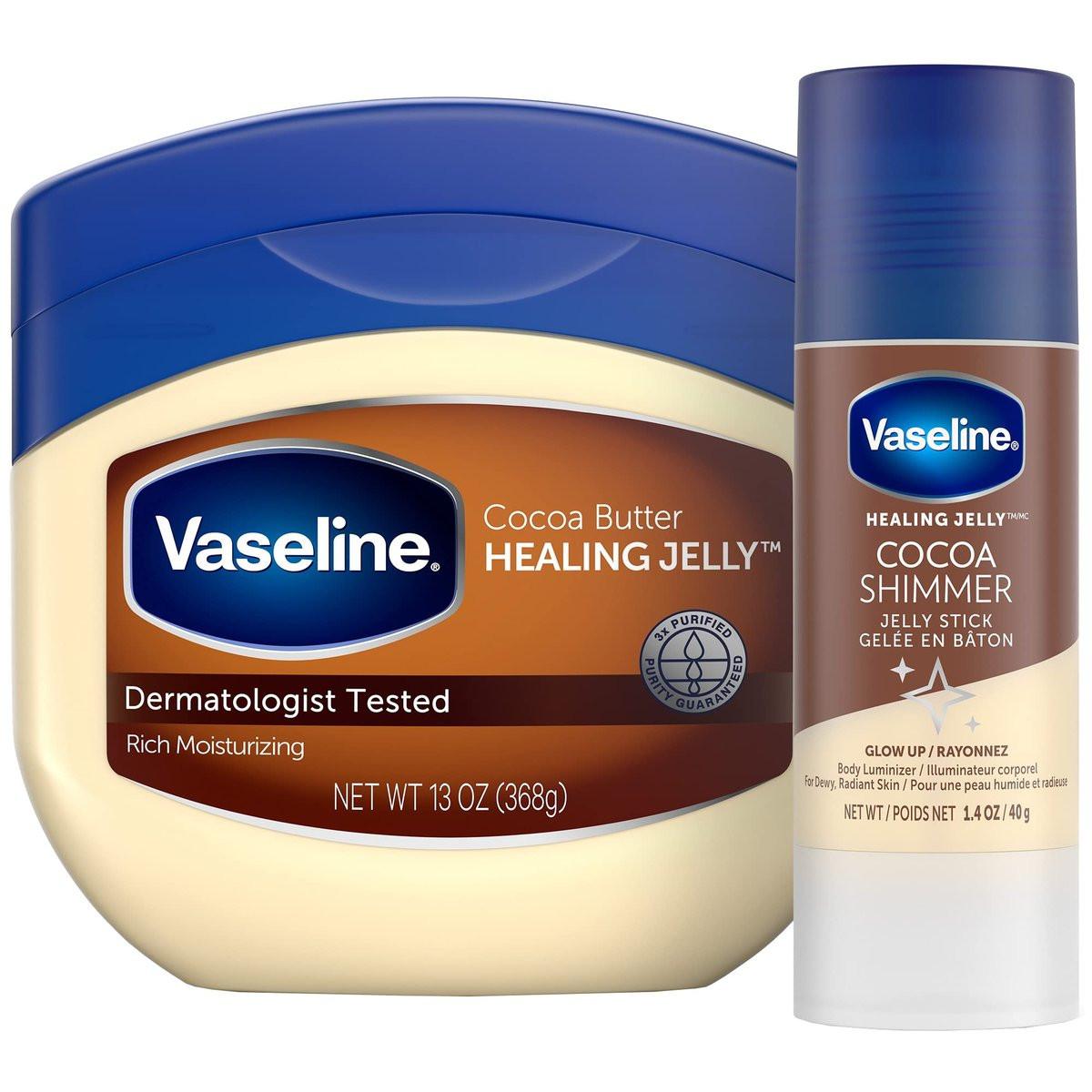 Vaseline Cocoa Butter Healing Jelly, 2-Size Variety Bundle – #1 Dermatologist-Recommended Skin Protectant, Healing Ointment for Sensitive and Dry Skin - görsel 14