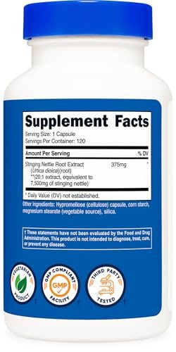 Nutricost Stinging Nettle Root Extract 120 Capsules for 120 Servings Per Bottle - Vegetarian, GMO Free and Gluten Free - görsel 10