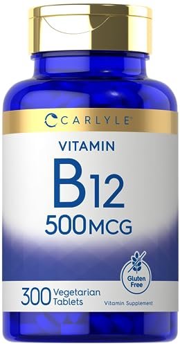 Carlyle Vitamin B-12 500mcg | 300 Tablets | Vegetarian, Non-GMO, Gluten Free Supplement - görsel 14