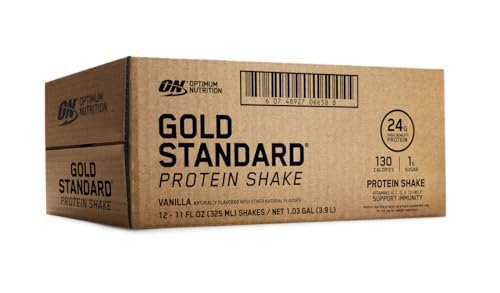 Optimum Nutrition Gold Standard Protein Shake, 24g Protein, Ready to Drink Protein Shake, Gluten Free, Vitamin C for Immune Support, Vanilla, 11 Fl Oz, 12 Count - görsel 18