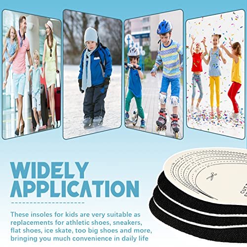 Eurzom 2 Pairs Kids Insoles Shoe Inserts Children Memory Sponge Insoles Washable Replacement Breathable Latex, Cutting Size Soft Women Toddler Shoe Filler for Spring Summer (Black) - görsel 12