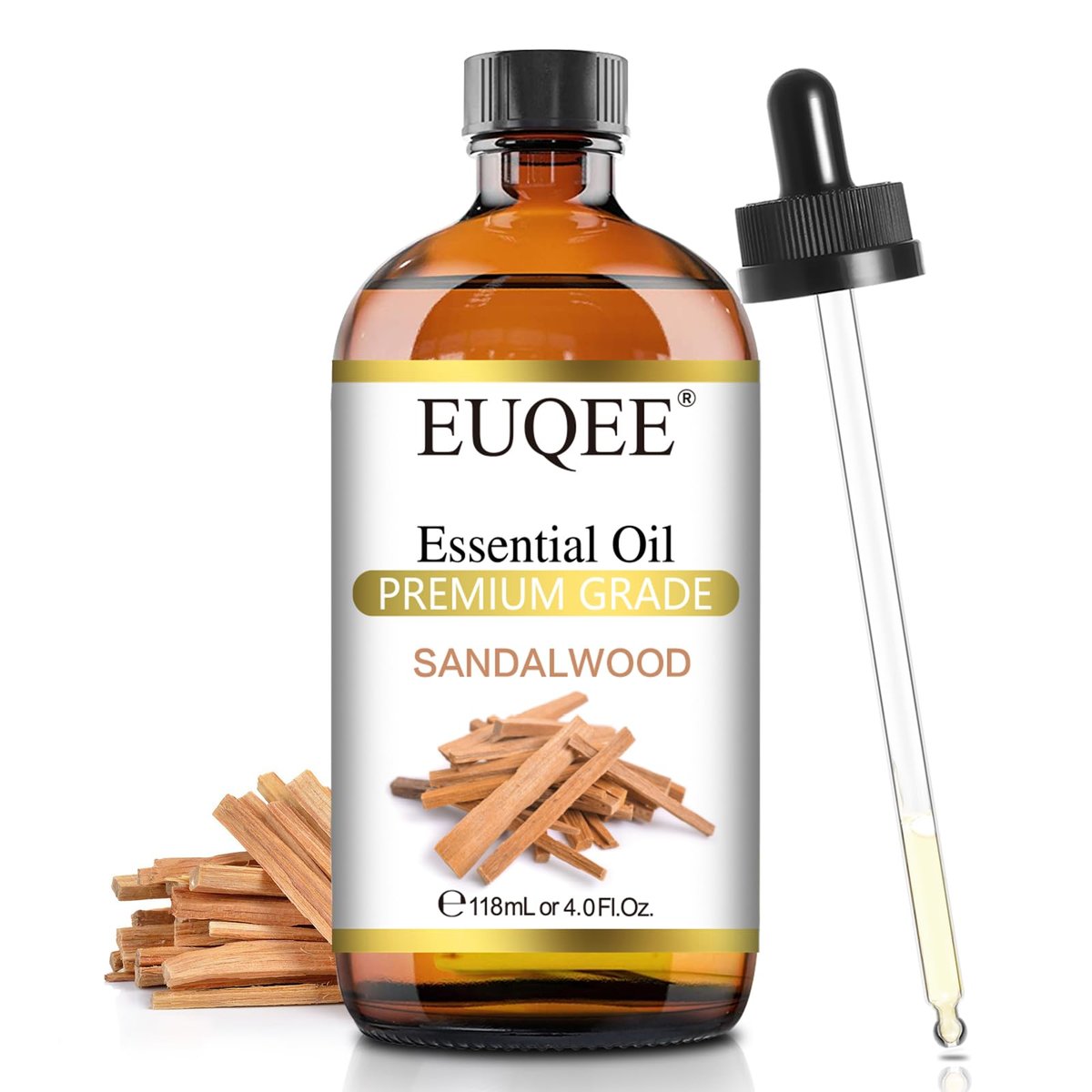 EUQEE Sandalwood Essential Oil (4 oz/118 ml) with Glass Dropper – Perfect for Diffusers, Soap & Candle Making - görsel 18