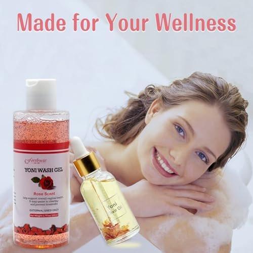 Feminine Wash, Natural Yoni Oil Set, Vaginal Wash with Cleaning Factor - Yoni Wash for Women PH Balance, 1 fl.oz Feminine Oil & 6.7 fl.oz Intimate Cleanser - görsel 12