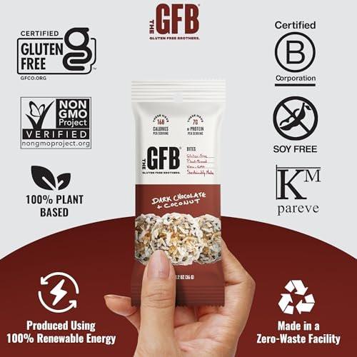 The GFB Dark Chocolate Coconut Protein Bites - Gluten Free, Plant Based, Non GMO, Sustainably Made – Ridiculously Tasty, Healthy, Vegan, Protein Energy Balls, 1.2 oz (10 count) - görsel 12
