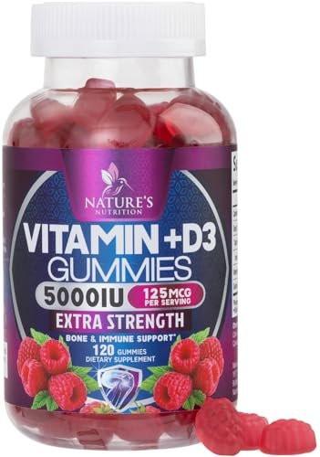 Vitamin D Supplement Gummy - Vitamin D3 125 mcg 5000 IU Per Serving - Bone, Teeth, Muscle and Immune Health Support for Men & Women, Premium VIT D3 Nature's & Gluten Free - 120 Gummies - görsel 18