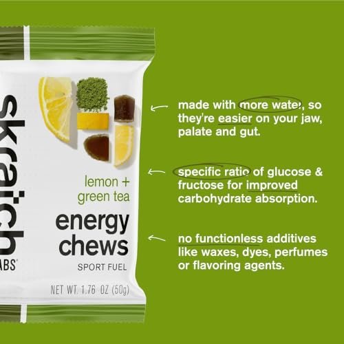 Skratch Labs Energy Chews | Gummies for Running, Cycling, and Sports Performance | Gel Alternative | Matcha + Lemon (10 Pack) | Gluten Free, Vegan - görsel 16