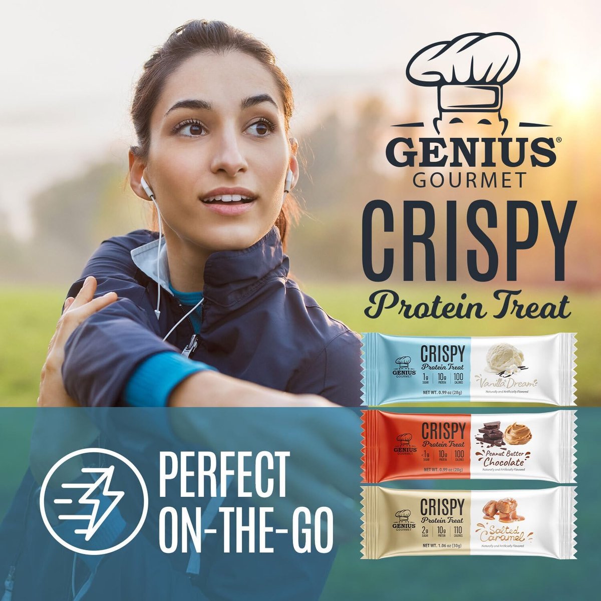 Genius Gourmet Crispy Protein Treat, Vanilla Dream, Keto Snack, Low Carb, Low Sugar & Gluten Free, Protein Snacks for Adults, 10G of Whey Protein per Protein Bar, 5 Net Carbs, On The Go Snack, 10 CT - görsel 18